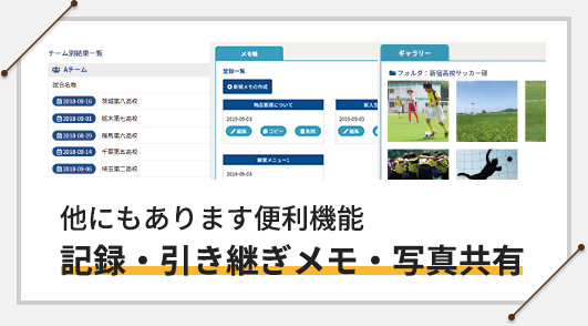 他にもあります便利機能 記録・引き継ぎメモ・写真共有